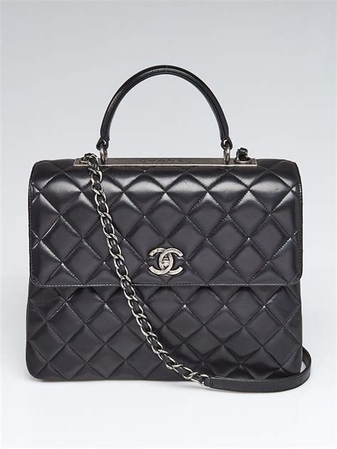 1050196 chanel bag|CHANEL Lambskin Quilted Large Trendy Spirit Top Handle Bag .